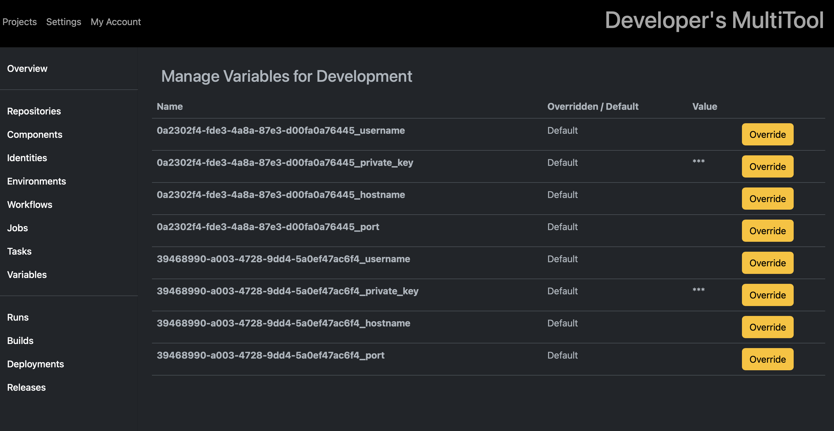 Managing Variables